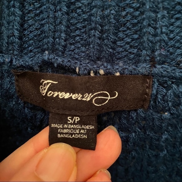 FOREVER 21 Dark Teal Knit Open Cardigan-Small - Picture 3 of 7